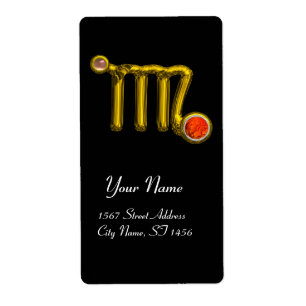 Etiqueta VIRGO ZODIAC BIRTHDAAC Cinza Laranja Agate