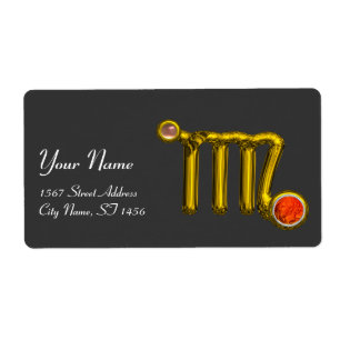 Etiqueta VIRGO ZODIAC BIRTHDAY JEWEL CINZA AGATE Dourado