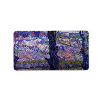 Etiqueta Vista de Arles por Vincent van Gogh