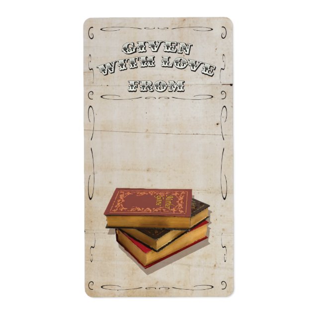 Etiqueta Vitoriano Dado com Cartão de Amor (Frente)