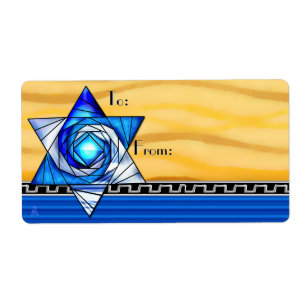 Etiqueta Vitral Magen David do art deco À-De