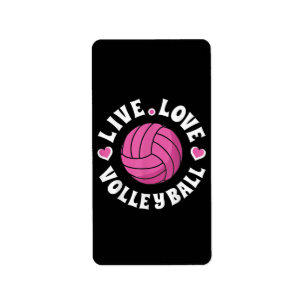 Etiqueta Voleibol De Amor Vivo Para Mulheres Meninas Fa De