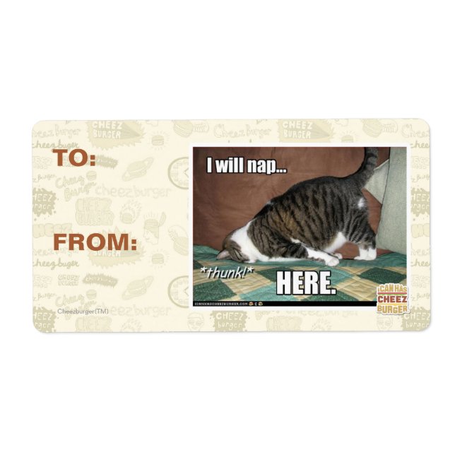 Etiqueta Vou dormir aqui (Frente)