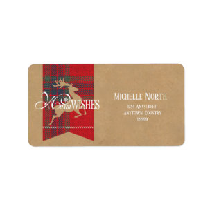 Etiqueta Warm Wish Kraft & Tartan Red ID589