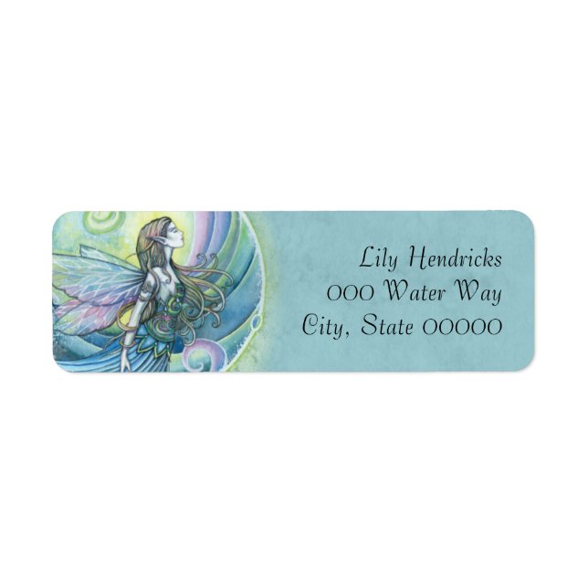 Etiqueta Water Element Fairy Fantasy Art (Frente)