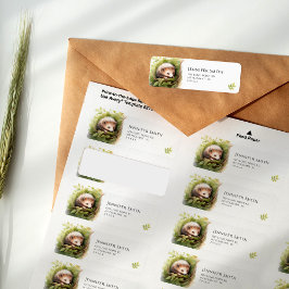 Etiqueta Watercolor Baby Hedgehog Rótulo de Endereço do Chá