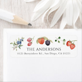 Etiqueta Watercolor Berries Return Address