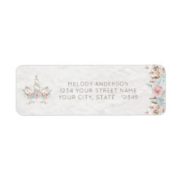 Etiqueta Watercolor BOHO Rustic Woodland Floral Unicorn