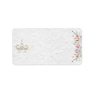 Etiqueta Watercolor BOHO Rustic Woodland Floral Vazio