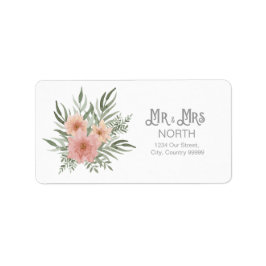 Etiqueta Watercolor Buquê Wedding Sr. e Sra. Blush ID654