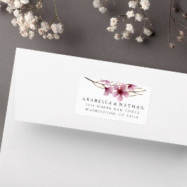 Etiqueta Watercolor Cherry Blossoms Endereço de Devolução