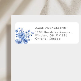 Etiqueta Watercolor Chinoiserie floral