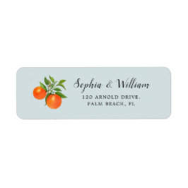 Etiqueta Watercolor Citrus Orange fruta return address