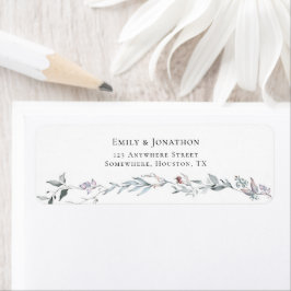 Etiqueta Watercolor deixa Berry Winter Return Name Address
