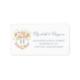 Etiqueta Watercolor Floral Garden Party Crest Address
