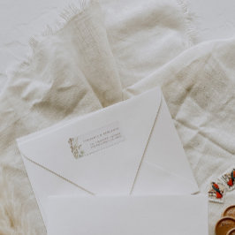 Etiqueta Watercolor Flowers Rustic Wedding Address Labs