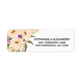 Etiqueta Watercolor Ivory Buquê Anemones