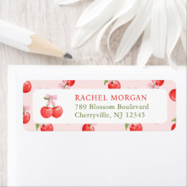 Etiqueta Watercolor Red Pink Arco Cherry Return Labe