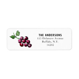 Etiqueta Watercolor Red Wine Graphics Return Address