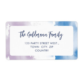 Etiqueta WATERCOLOR, roxo, azul, moderno, escrito