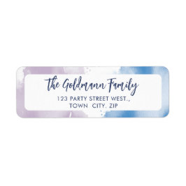 Etiqueta WATERCOLOR, roxo, azul, moderno, escrito