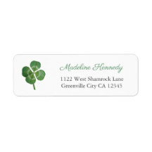 Watercolor Shamrock Irish Heritage Return Endereço