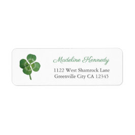 Etiqueta Watercolor Shamrock Irish Heritage Return Endereço