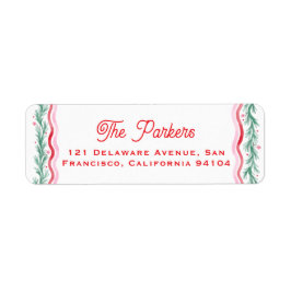 Etiqueta Watercolor Wavy Holiday Garland Frame