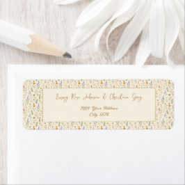 Etiqueta Watercolor Wildflower Wedding Endereço de Devoluçã