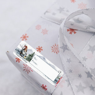 Etiqueta Watercolor Winter Christmas Gnomo