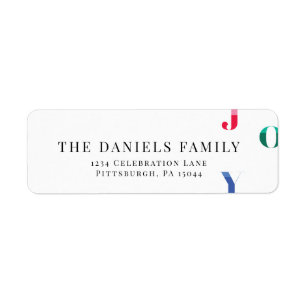 Etiqueta Watercolor Winter Red Joy