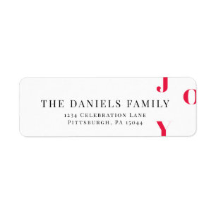 Etiqueta Watercolor Winter Red Joy