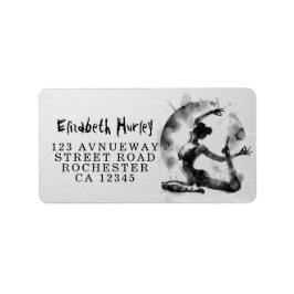 Etiqueta Watercolor Yoga Reiki - Pose Rei Pigeon De Uma Per