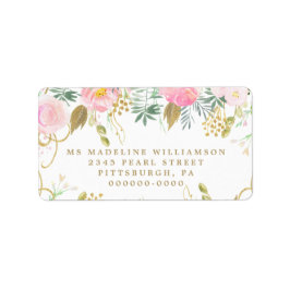 Etiqueta Wcolor Blush e Dourado Endereço de Devolução Flora