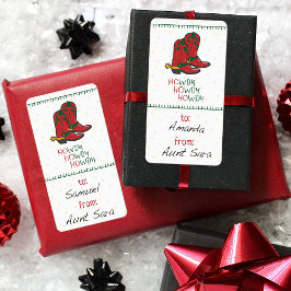 Etiqueta Wdy Hwdy Hwdy Natal Boots Gift Tag