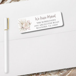 Etiqueta We Have Moved Boho Floral Return Address