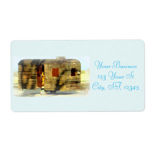 Etiqueta Weathered wood gypsy caravan
