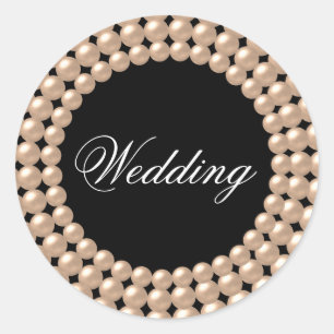 Etiqueta Wedding Jeweled cordas da pérola