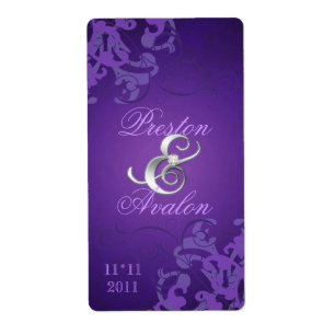 Etiqueta Wedding Jeweled do vinho do redemoinho