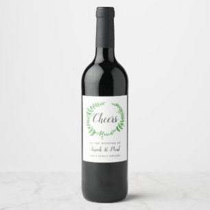 Etiqueta Wedding personalizada folha do vinho da