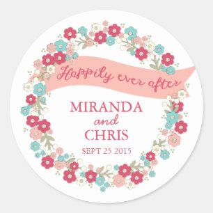 Etiqueta Wedding personalizada grinalda do amor do