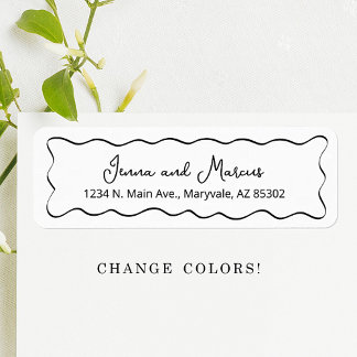 Etiqueta Wedding Return Address Label - Drawn Curvy Border