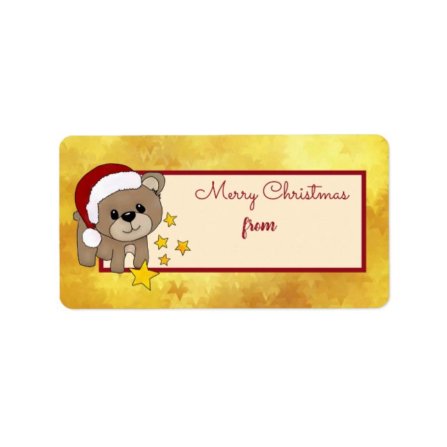 Etiqueta Weihnachtsbär Adressaufkleber (Frente)