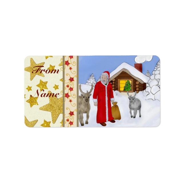 Etiqueta Weihnachtsmann Rechteckiger Aufkleber (Frente)