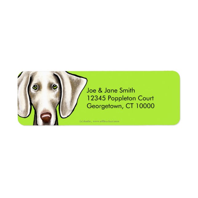 Etiqueta Weimaraner Dog Olive (Frente)