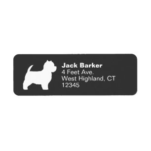 Etiqueta West Highland White Terrier Westie Endereço para d