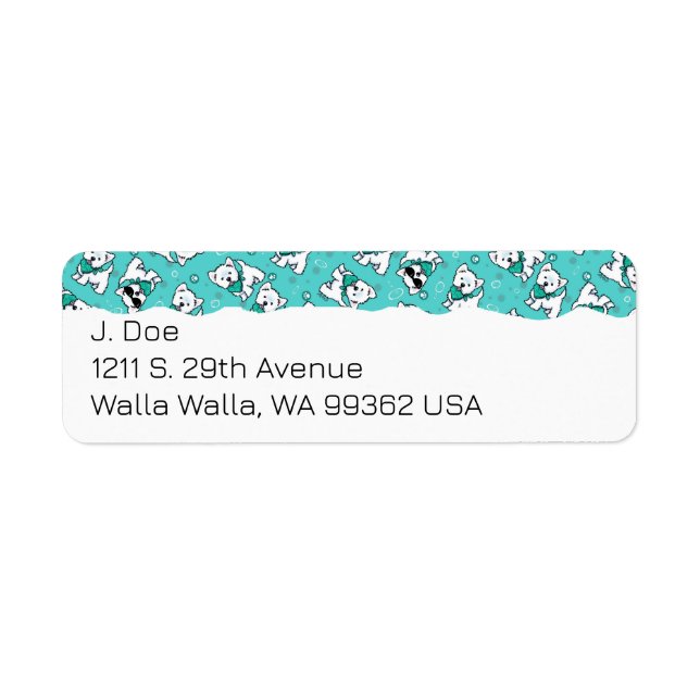 Etiqueta Westie Terriers (Frente)