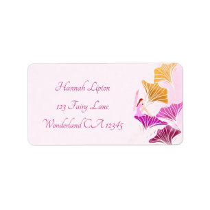 Etiqueta Whimsic Pink Fairy Garden Magic Return Endereço