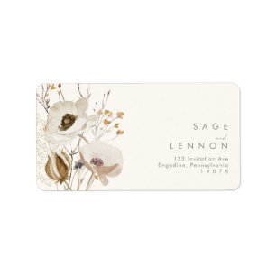 Etiqueta Whimsic Wildflower Endereço RSVP de Casamento d