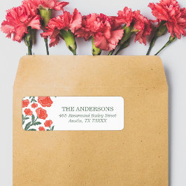 Etiqueta Whimsical Elegant Sage Green Floral Return Address
